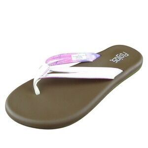 Flojos  Women Flip Flop Sandal Shoes White Synthetic Size 8 Medium